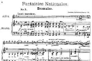 Fantaisies nationales. Ecossais. （Op.59 No.2）（长笛+钢琴伴奏） 长笛乐谱