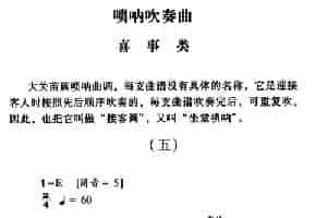大关苗族唢呐吹奏曲调：喜事类（五） 乐器谱