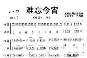 难忘今宵（竹笛+二胡） 笛箫乐谱