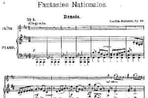 Fantaisies nationales. Danois. （Op.59 No.1）（长笛+钢琴伴奏） 长笛乐谱