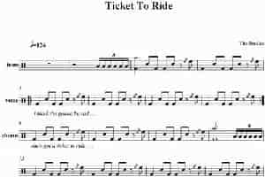 爵士鼓谱：The Beatles - Ticket To Ride 乐器谱