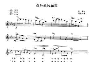 我和我的祖国（带歌词、提示版） 电子琴乐谱