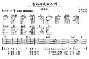 忘记你我做不到 吉他乐谱