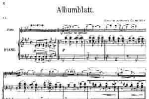 Albumblatt（Op.55 No.7）（长笛+钢琴伴奏） 长笛乐谱