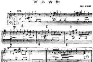 手风琴世界名曲：两只吉他 手风琴乐谱