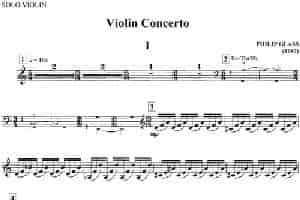 PHILIP GLASS Violin Concerto（格拉斯小提琴协奏曲I） 提琴乐谱