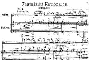 Fantaisies nationales. Suedois.（Op.59 No.4）（长笛+钢琴伴奏） 长笛乐谱