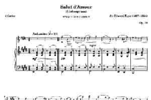 Salut d'Amour Op.12（爱的致意）（长笛+钢琴伴奏） 长笛乐谱