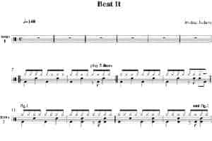 爵士鼓谱：Michael Jackson - Beat it 乐器谱
