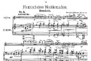 Fantaisies nationales. Op. 59, 4. （长笛+钢琴伴奏） 长笛乐谱