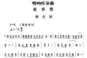 大关苗族唢呐吹奏曲调：丧事类（悼念调） 乐器谱