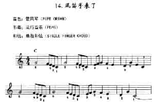 风笛手来了 电子琴乐谱