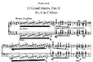 12 Grand Etudes S.137（12首华丽的练习曲·8） 钢琴乐谱