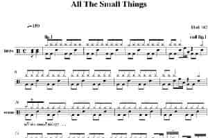 爵士鼓谱：Blink 182 - All the small things 乐器谱
