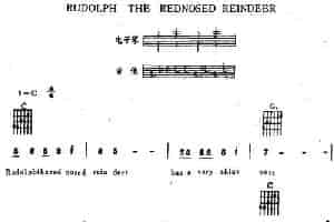 RUDOLPH THE  REDNOSED REINDEER（电子琴吉他弹唱谱） 电子琴乐谱
