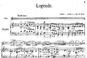 Legende（Op.55 No.5）（长笛+钢琴伴奏） 长笛乐谱