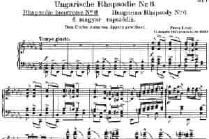李斯特 匈牙利狂想曲 Hungarian Rhapsodies S.244 No.6 钢琴乐谱