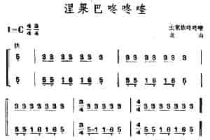 涅果巴咚咚喹·玩耍去咚咚喹（土家族咚咚喹） 乐器谱