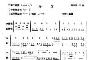 海滨（竹笛二重奏） 笛箫乐谱