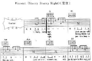 Wincent（Starry Starry Night [星夜]） 吉他乐谱