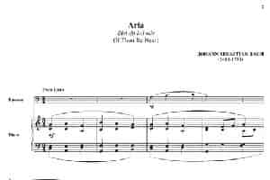 Aria （Bist du bei mir）（巴松+钢琴伴奏） 铜管乐器谱