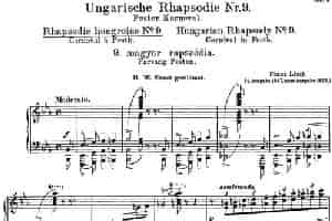 李斯特 匈牙利狂想曲 Hungarian Rhapsodies S.244 No.9 钢琴乐谱