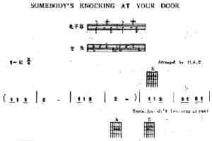 SOMEBODY′S KNOCKING AT YOUR DOOR（电子琴吉他弹唱谱） 电子琴乐谱