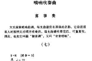 大关苗族唢呐吹奏曲调：喜事类（七） 乐器谱