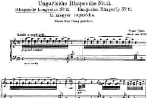 李斯特 匈牙利狂想曲 Hungarian Rhapsodies S.244 No.11 钢琴乐谱