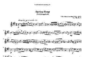 春之歌（Spring Song）作品62 （长笛+钢琴） 长笛乐谱