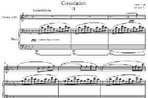 Consolation No.3 （李斯特第三安慰曲）（单簧管+钢琴伴奏） 乐器谱