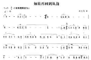 如果再回到从前 笛箫乐谱