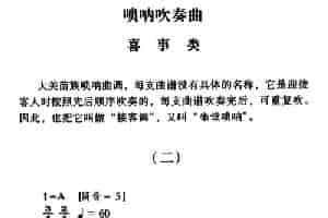 大关苗族唢呐吹奏曲调：喜事类（二） 乐器谱