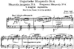 李斯特 匈牙利狂想曲 Hungarian Rhapsodies S.244 No.4 钢琴乐谱