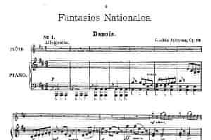 Fantaisies nationales. Op. 59, 1. （长笛+钢琴伴奏） 长笛乐谱