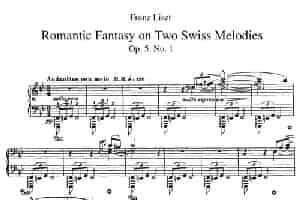 Romantic Fantasy on 2 Swiss Melodies Op.5（浪漫幻想曲） 钢琴乐谱