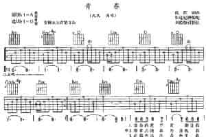 青春（沈庆 词曲） 吉他乐谱