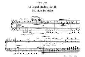 12 Grand Etudes S.137（12首华丽的练习曲·11） 钢琴乐谱