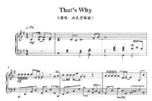 That's Why（原唱：迈克学摇滚） 钢琴乐谱