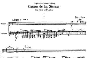 Cantos sierras（山脉之歌）（长笛+吉他） 长笛乐谱