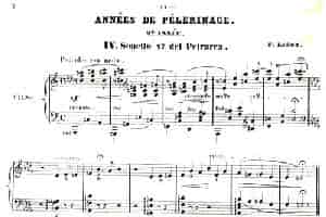 旅行岁月（第二集）意大利游记（4.彼特拉克的十四行诗第47号 Sonetto 47 del Petrarca） 钢琴乐谱