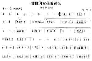 对面的女孩看过来 笛箫乐谱