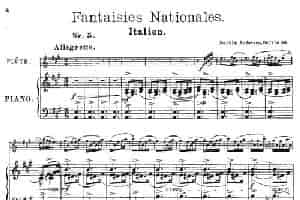 Fantaisies nationales. Italien. （Op.59 No.5）（长笛+钢琴伴奏） 长笛乐谱