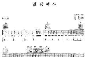 痛哭的人（王鹰、马鸿编配版） 吉他乐谱