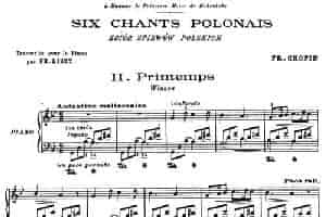 6 Chants Polonais S.480（6首波兰歌曲·Ⅱ） 钢琴乐谱