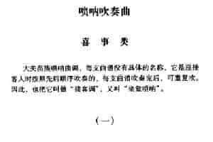 大关苗族唢呐吹奏曲调：喜事类（一） 乐器谱