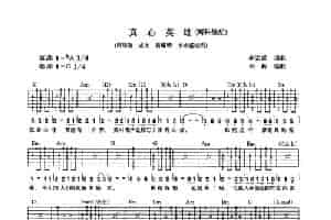真心英雄（刘传编配版） 吉他乐谱
