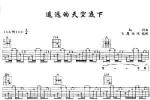遥远的天空底下 吉他乐谱