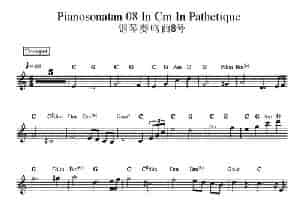 钢琴奏鸣曲8号 电子琴乐谱
