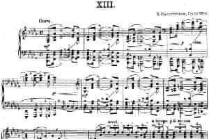 拉赫玛尼诺夫 钢琴前奏曲24 降D大调 Op.32 No.13 钢琴乐谱